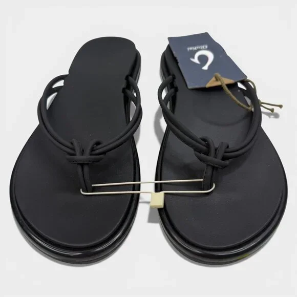 OluKai 'Aka Women's Flip-Flop Sandals Black Sz 11B Comfort Beach Shoes 20509-404 - Picture 4 of 8